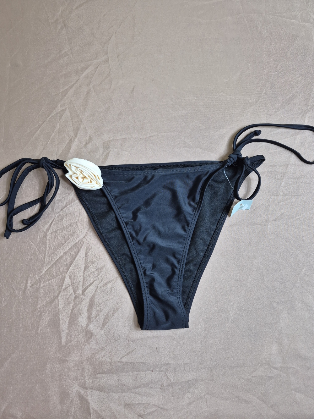 Betty Jade Black Side-Tie Bikini Bottoms - Large NWT